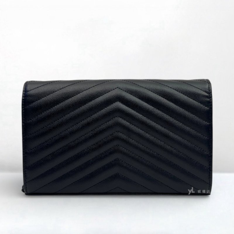 S5276-YSL包包 CASSANDRE黑魚子醬牛皮黑扣信封WOC-3