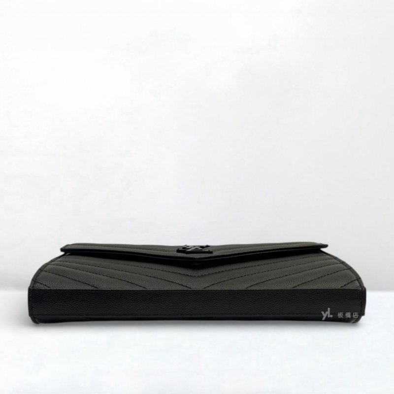 S5276-YSL包包 CASSANDRE黑魚子醬牛皮黑扣信封WOC-4