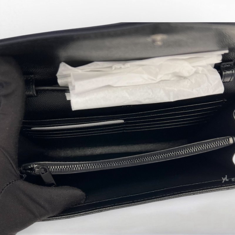 S5276-YSL包包 CASSANDRE黑魚子醬牛皮黑扣信封WOC-5