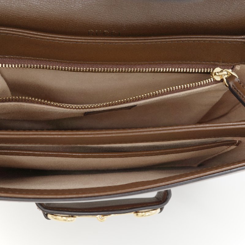 Gucci古馳 Horsebit 1955 GG Supreme 米色 烏木色 帆布 肩背包-15