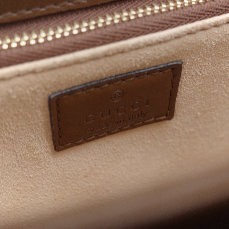 Gucci古馳 Horsebit 1955 GG Supreme 米色 烏木色 帆布 肩背包-16
