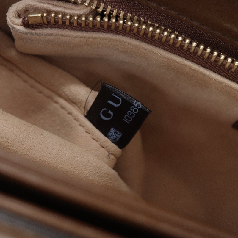 Gucci古馳 Horsebit 1955 GG Supreme 米色 烏木色 帆布 肩背包-17