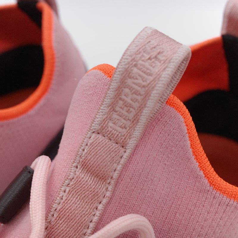 Hermès 愛馬仕 Duel 粉色針織 黑色小牛皮 休閒鞋-5