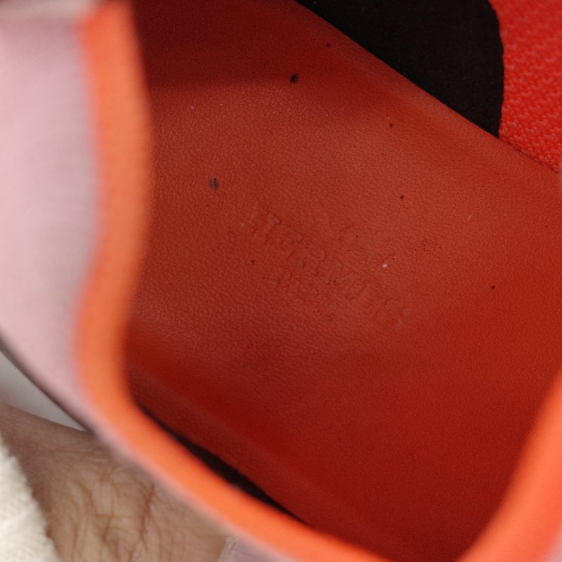 Hermès 愛馬仕 Duel 粉色針織 黑色小牛皮 休閒鞋-7