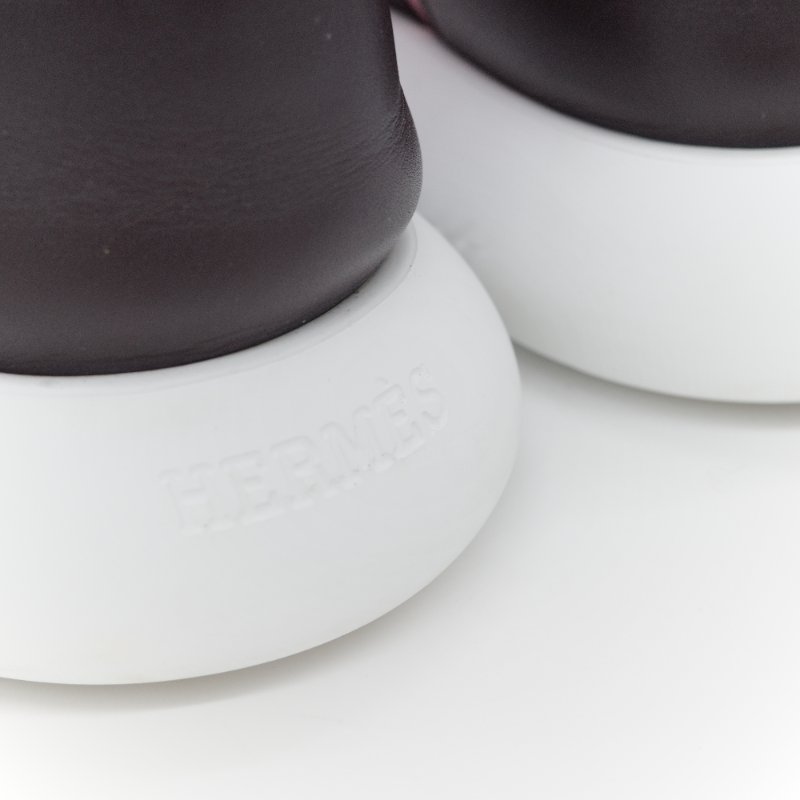 Hermès 愛馬仕 Duel 粉色針織 黑色小牛皮 休閒鞋-9