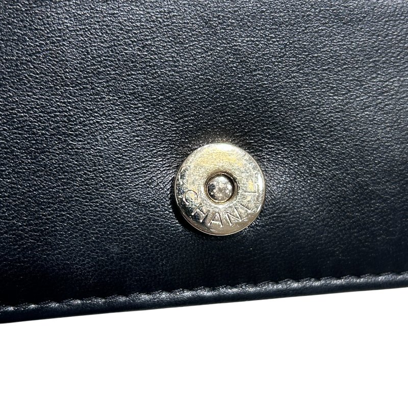 CHANEL 香奈兒 BOY 翻蓋包 鍊帶肩背包 羊皮 黑色 金扣-15
