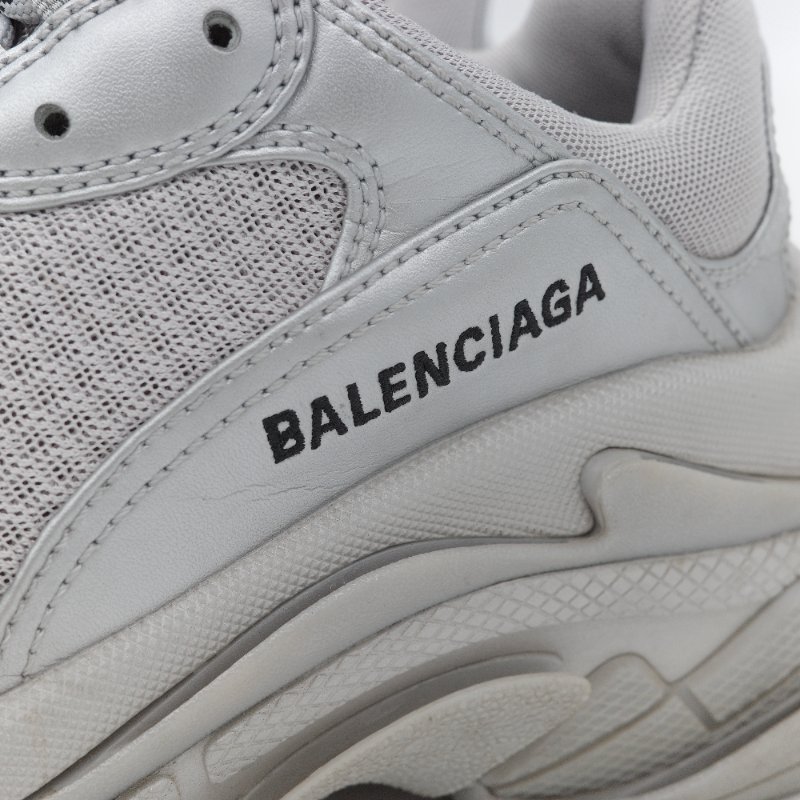 Balenciaga 巴黎世家 Triple S 銀色金屬色 復古老爹鞋 休閒鞋 EU38-6