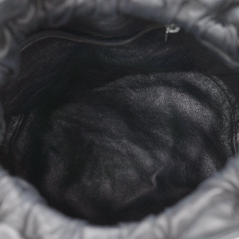 Chanel香奈兒 Vintage 黑色 羊皮菱格紋 流蘇 水桶包-12