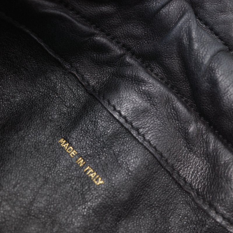 Chanel香奈兒 Vintage 黑色 羊皮菱格紋 流蘇 水桶包-14