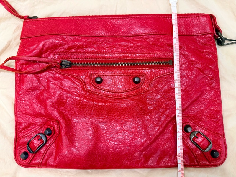 Balenciaga 巴黎世家 紅色皮革 手拿包-7
