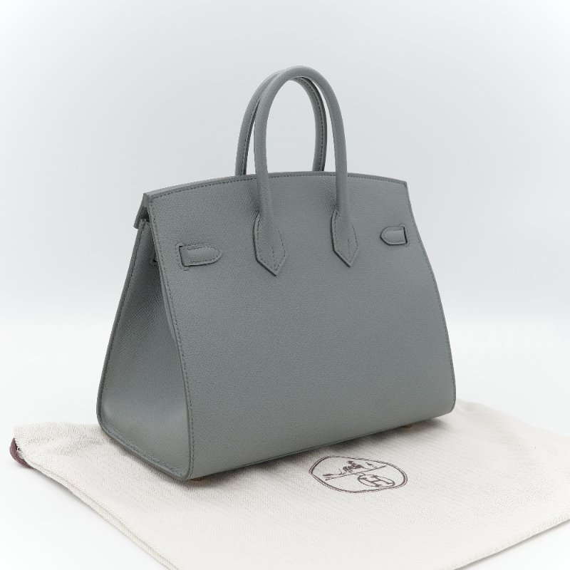 Hermès愛馬仕 Birkin 25 BK25 杏仁綠  Epsom 牛皮 金扣 柏金包 Z 刻-2