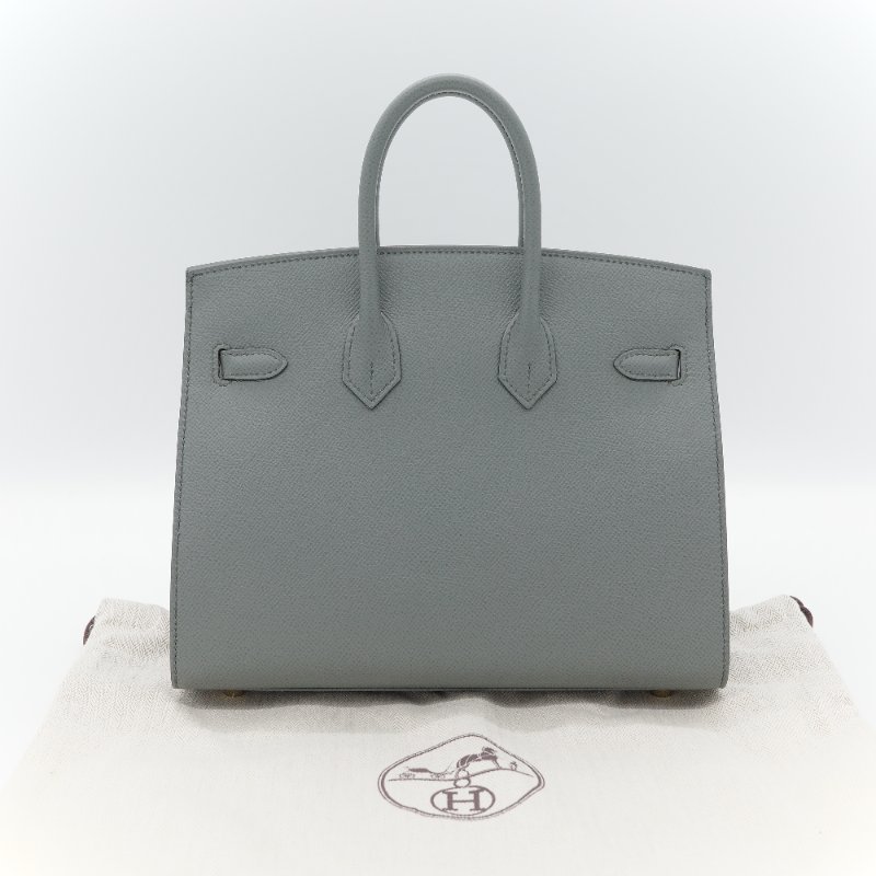 Hermès愛馬仕 Birkin 25 BK25 杏仁綠  Epsom 牛皮 金扣 柏金包 Z 刻-3