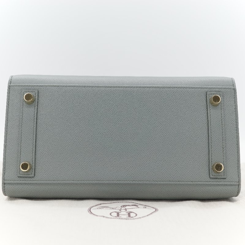 Hermès愛馬仕 Birkin 25 BK25 杏仁綠  Epsom 牛皮 金扣 柏金包 Z 刻-4