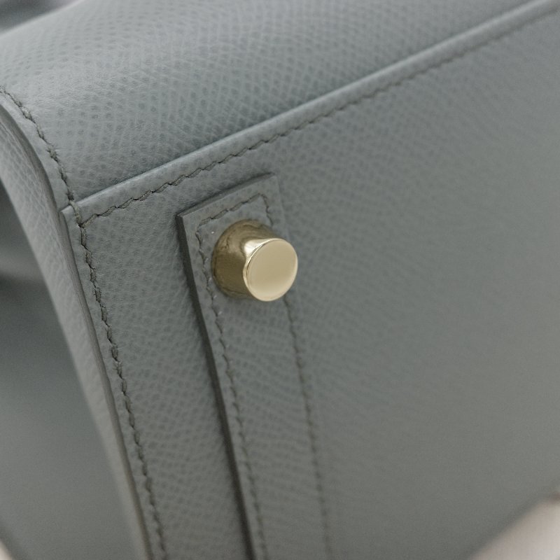 Hermès愛馬仕 Birkin 25 BK25 杏仁綠  Epsom 牛皮 金扣 柏金包 Z 刻-5