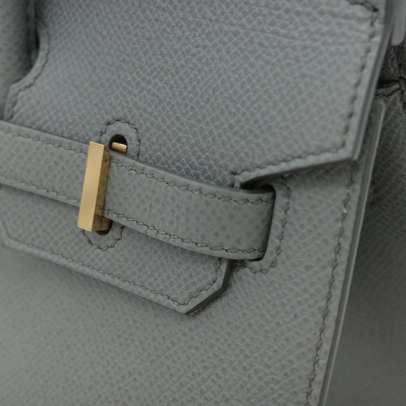 Hermès愛馬仕 Birkin 25 BK25 杏仁綠  Epsom 牛皮 金扣 柏金包 Z 刻-8