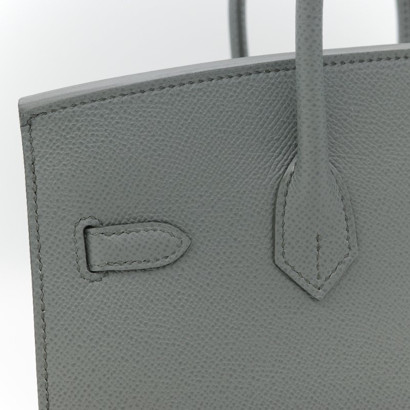 Hermès愛馬仕 Birkin 25 BK25 杏仁綠  Epsom 牛皮 金扣 柏金包 Z 刻-11