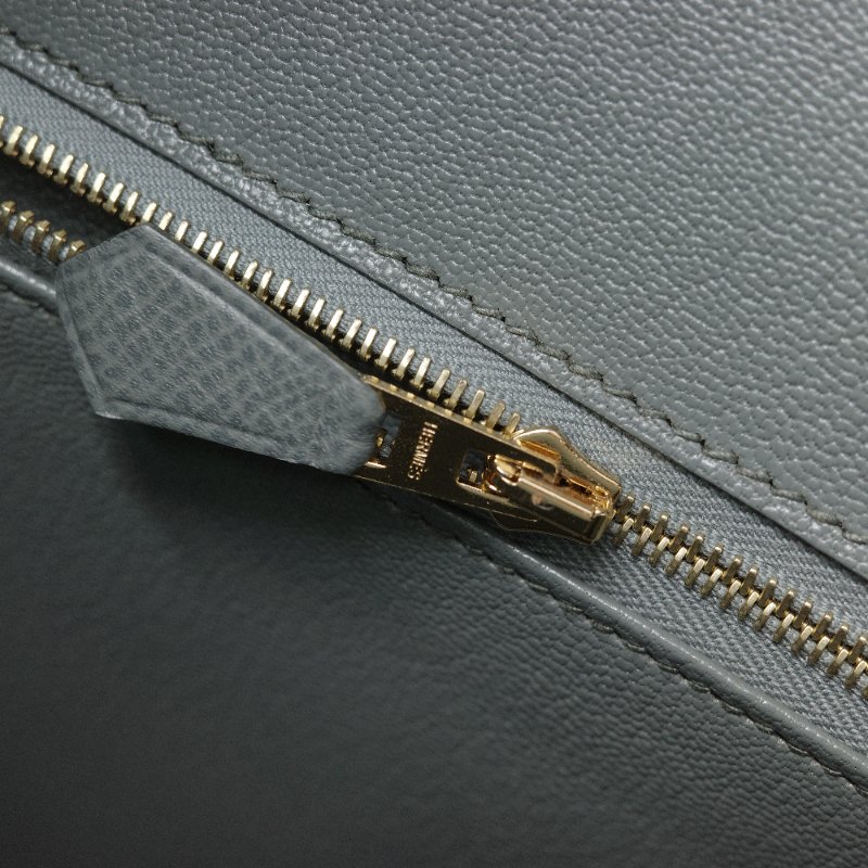 Hermès愛馬仕 Birkin 25 BK25 杏仁綠  Epsom 牛皮 金扣 柏金包 Z 刻-13