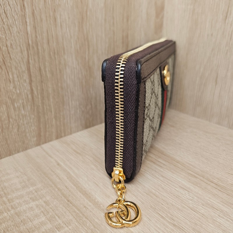 [ 品況新經典款過新年特價🧧] Gucci 老花金釦綠紅綠拉鏈長夾-1