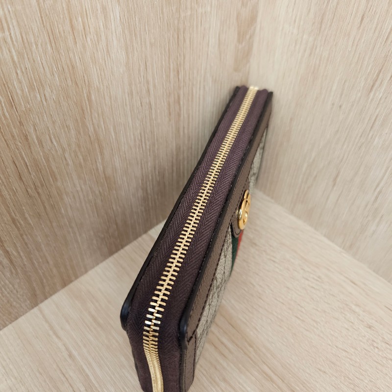 [ 品況新經典款過新年特價🧧] Gucci 老花金釦綠紅綠拉鏈長夾-2