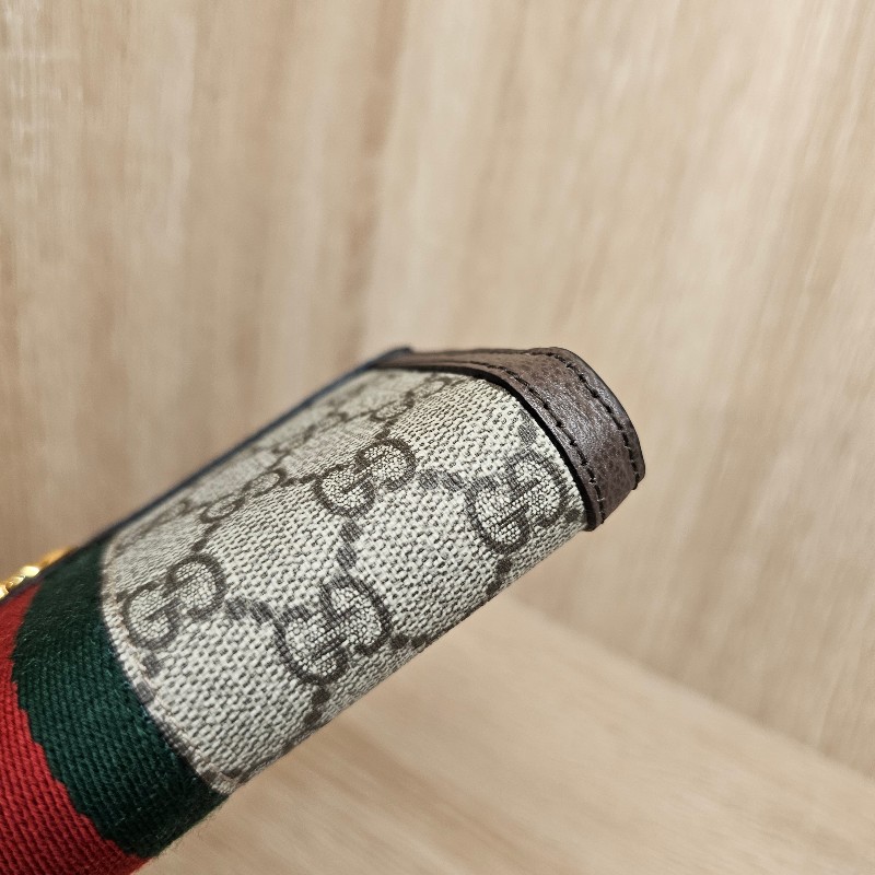 [ 品況新經典款過新年特價🧧] Gucci 老花金釦綠紅綠拉鏈長夾-10