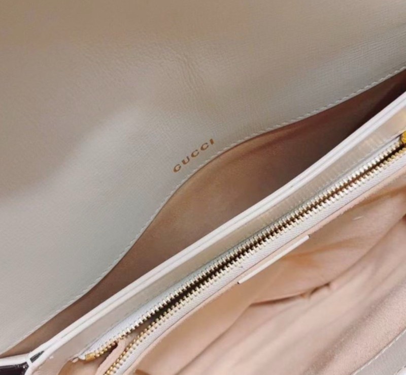 Gucci 1955白色老花肩背斜背包25*16*7cm 98新配件塵袋-1