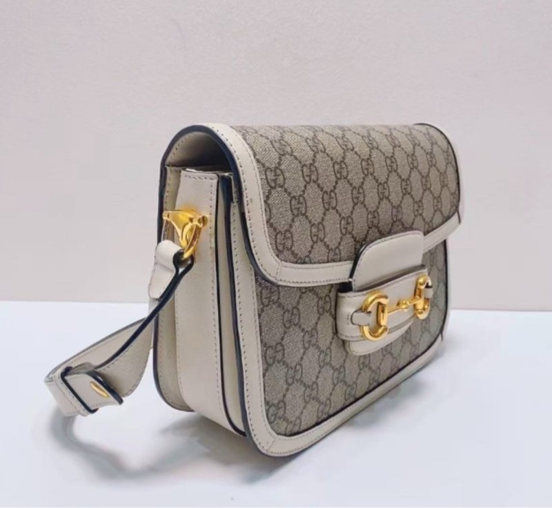 Gucci 1955白色老花肩背斜背包25*16*7cm 98新配件塵袋-2