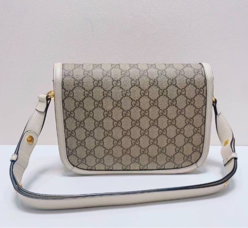 Gucci 1955白色老花肩背斜背包25*16*7cm 98新配件塵袋-4