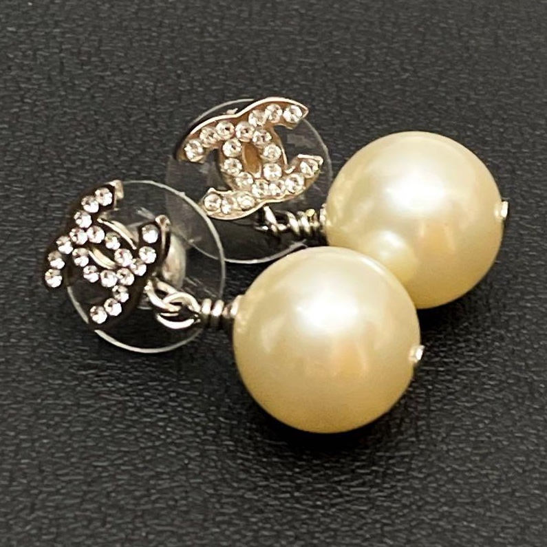 🌷Chanel 珍珠耳釘耳環｜經典花紋✦fufu style 精品✦ 氣質款｜-1