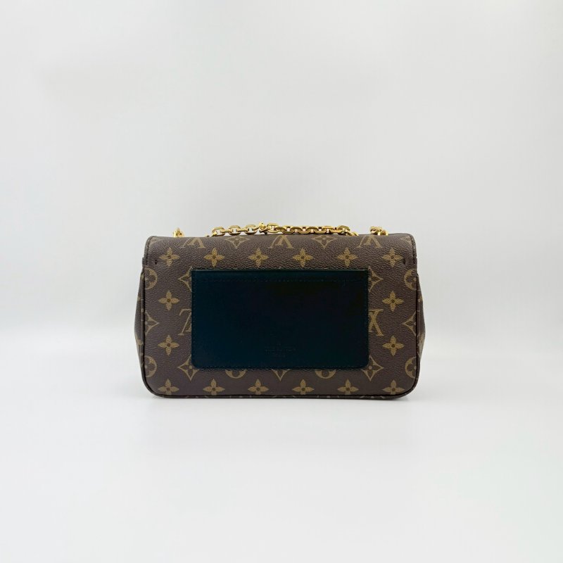 LV原花拼黑色牛皮Marceau下蓋肩側背包M46126-4