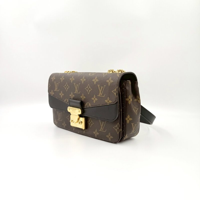 LV原花拼黑色牛皮Marceau下蓋肩側背包M46126-5