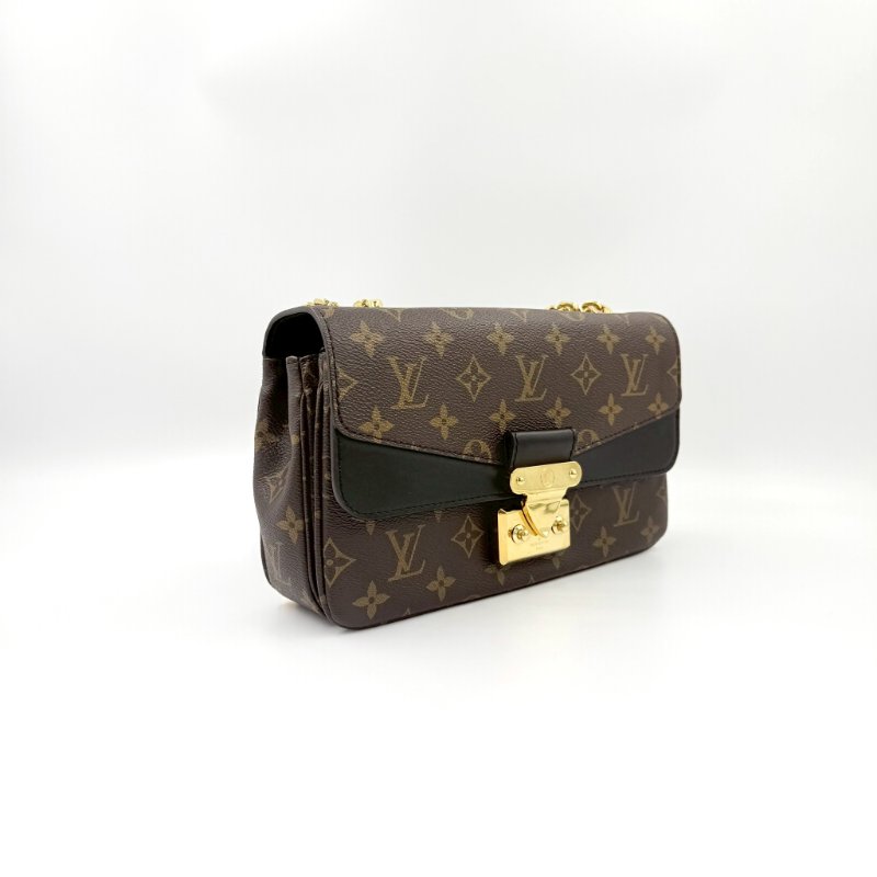 LV原花拼黑色牛皮Marceau下蓋肩側背包M46126-6