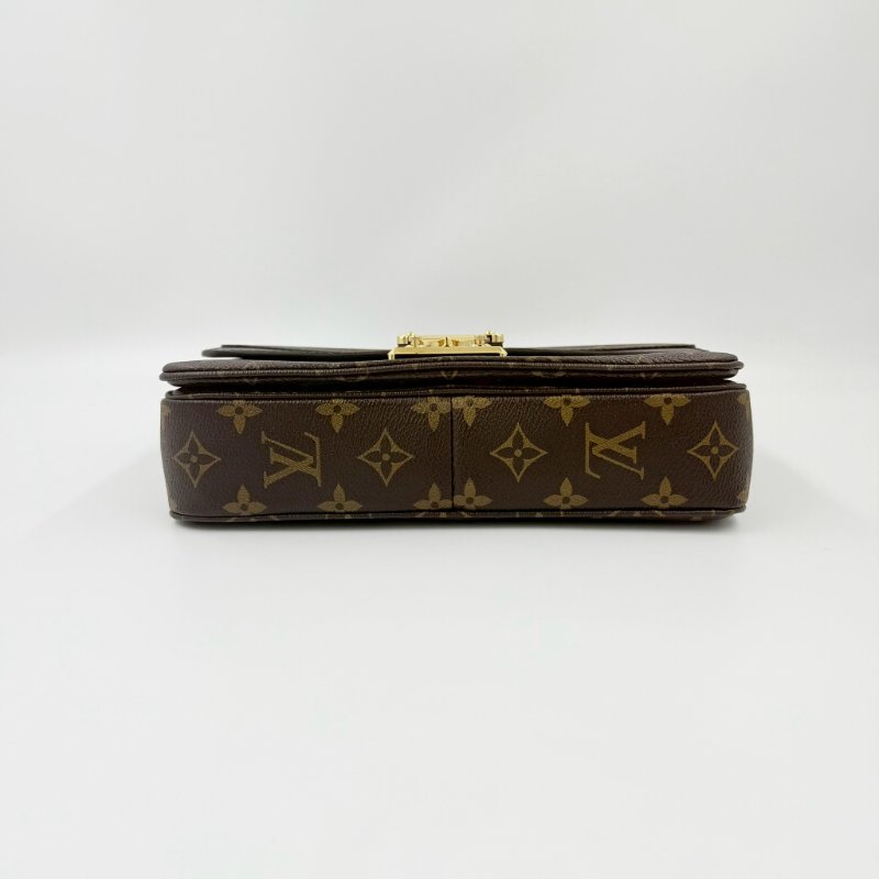 LV原花拼黑色牛皮Marceau下蓋肩側背包M46126-7