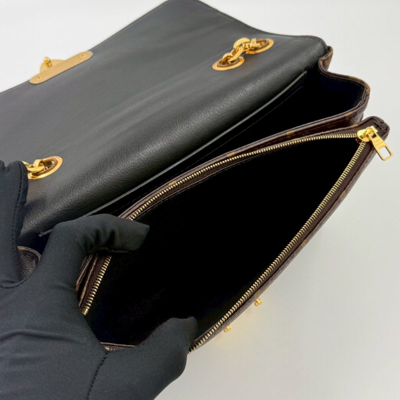 LV原花拼黑色牛皮Marceau下蓋肩側背包M46126-8