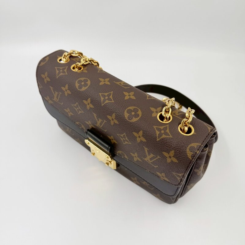 LV原花拼黑色牛皮Marceau下蓋肩側背包M46126-9