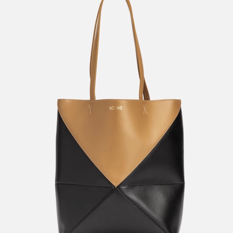 LOEWE Puzzle Fold Tote XL Bicolour 牛皮亮面 經典色 大號折疊包-5