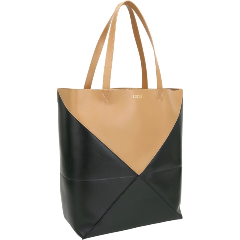 LOEWE Puzzle Fold Tote XL Bicolour 牛皮亮面 經典色 大號折疊包-0