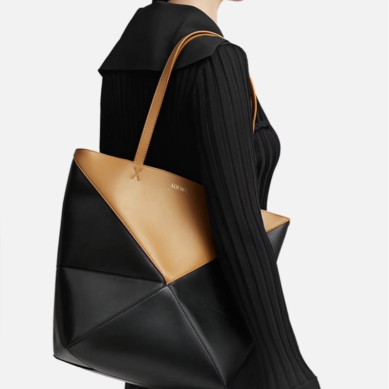 LOEWE Puzzle Fold Tote XL Bicolour 牛皮亮面 經典色 大號折疊包-2