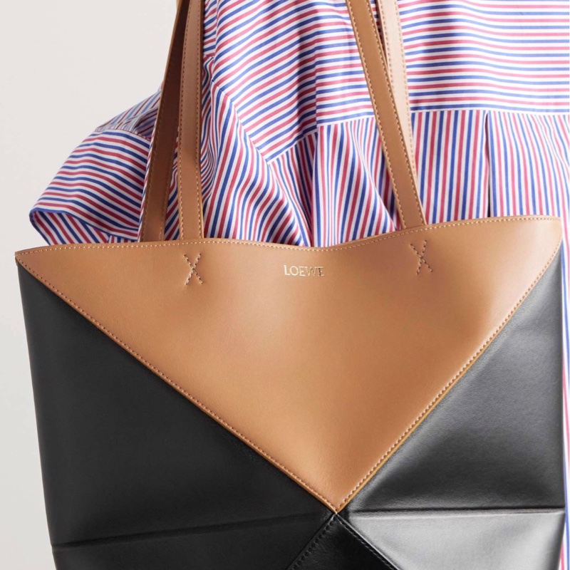 LOEWE Puzzle Fold Tote XL Bicolour 牛皮亮面 經典色 大號折疊包-3