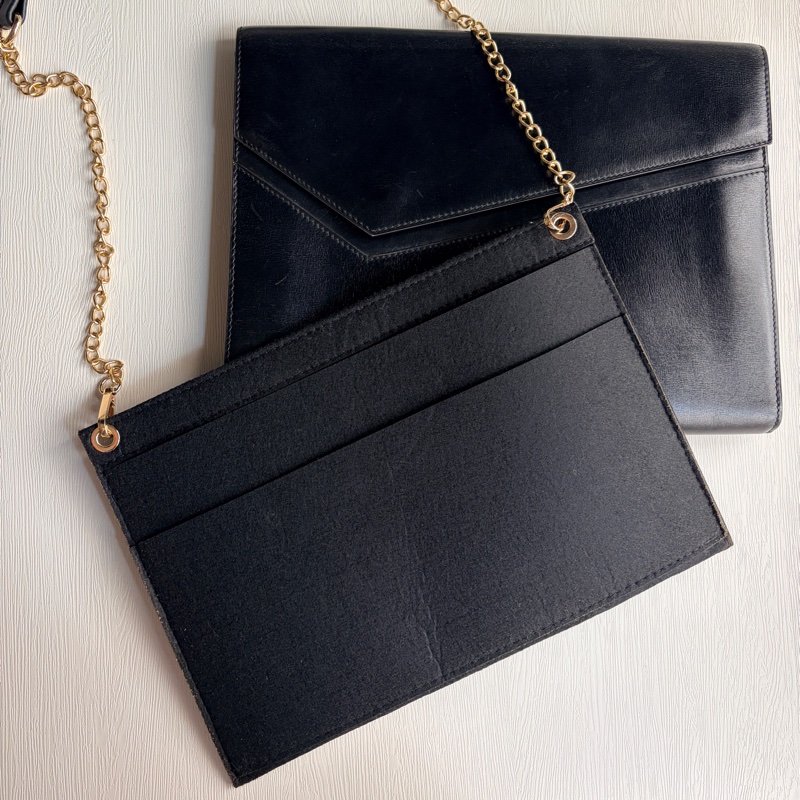 Delvaux 真皮黑色手拿包 iPad 包 信封包 側背包 通勤-3