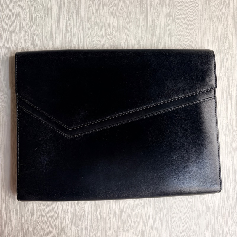 Delvaux 真皮黑色手拿包 iPad 包 信封包 側背包 通勤-4