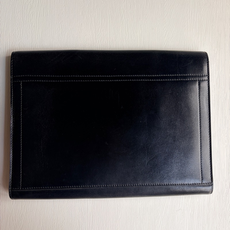 Delvaux 真皮黑色手拿包 iPad 包 信封包 側背包 通勤-5