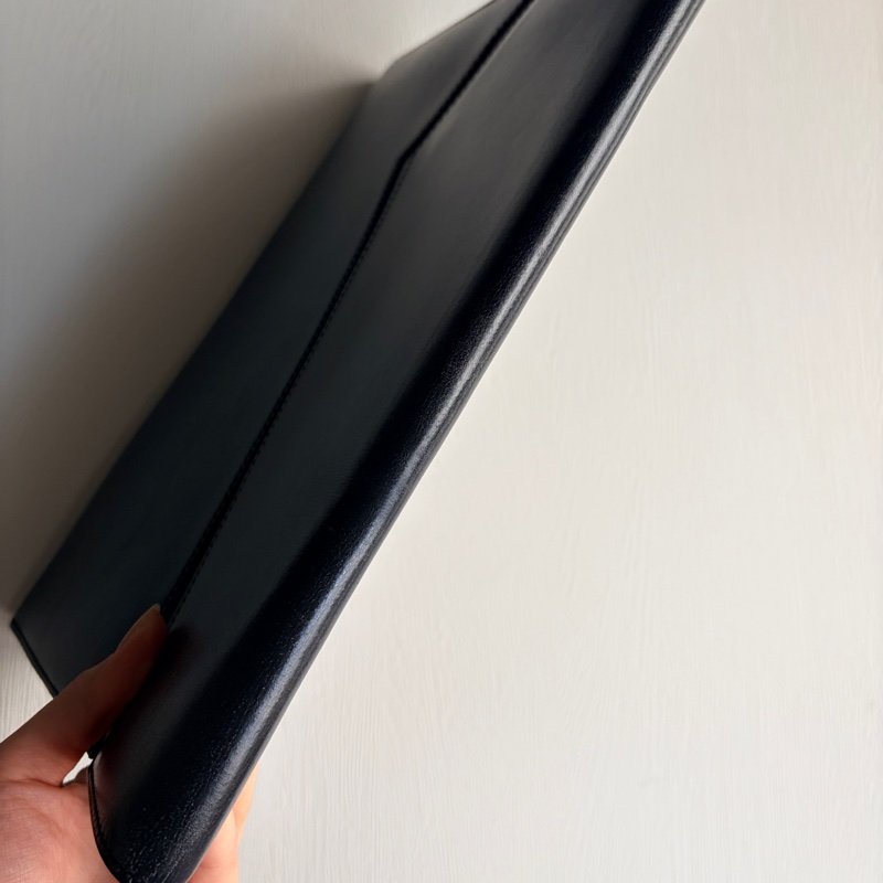 Delvaux 真皮黑色手拿包 iPad 包 信封包 側背包 通勤-7