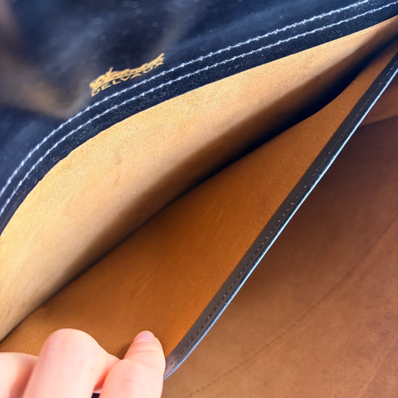 Delvaux 真皮黑色手拿包 iPad 包 信封包 側背包 通勤-15