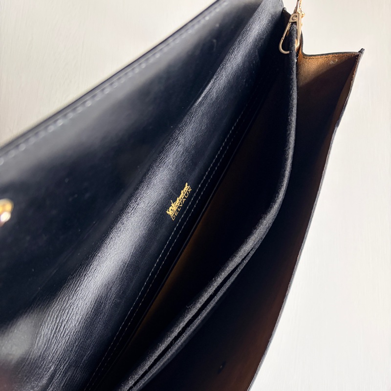 Delvaux 真皮黑色手拿包 iPad 包 信封包 側背包 通勤-18