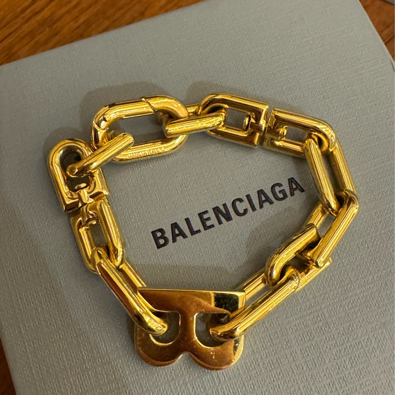 Balenciaga 字母B金色金屬手鏈 超級美-5