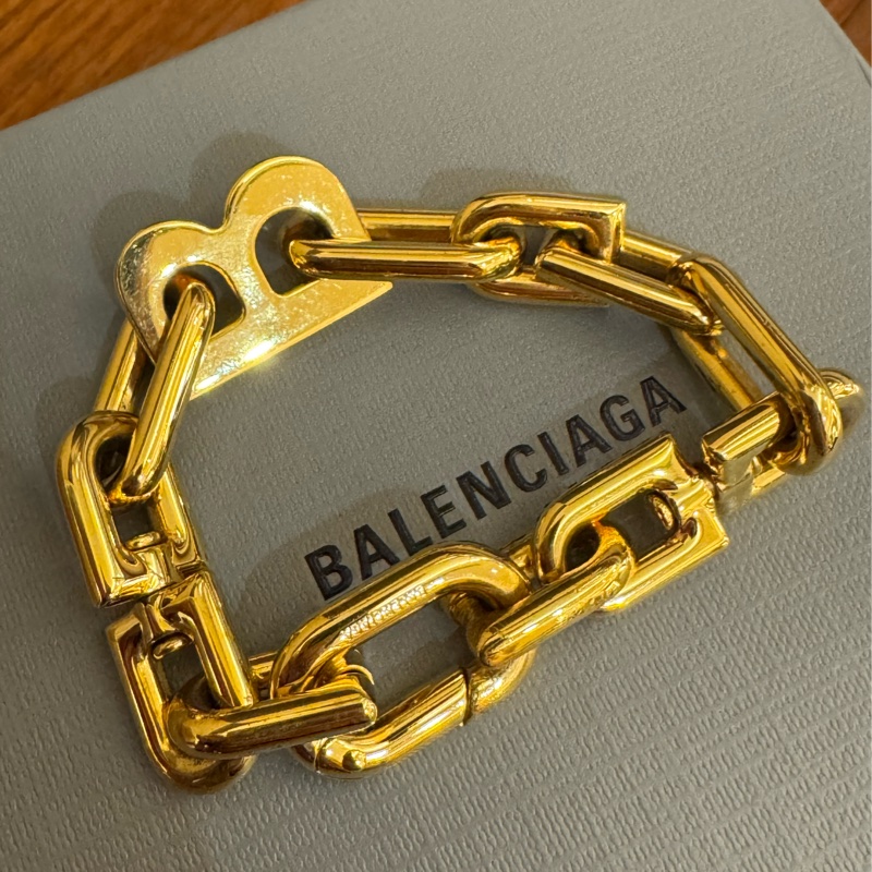 Balenciaga 字母B金色金屬手鏈 超級美-8
