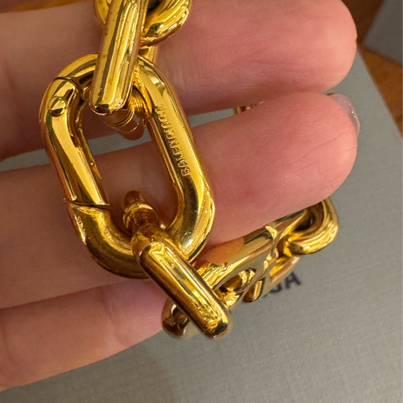 Balenciaga 字母B金色金屬手鏈 超級美-13