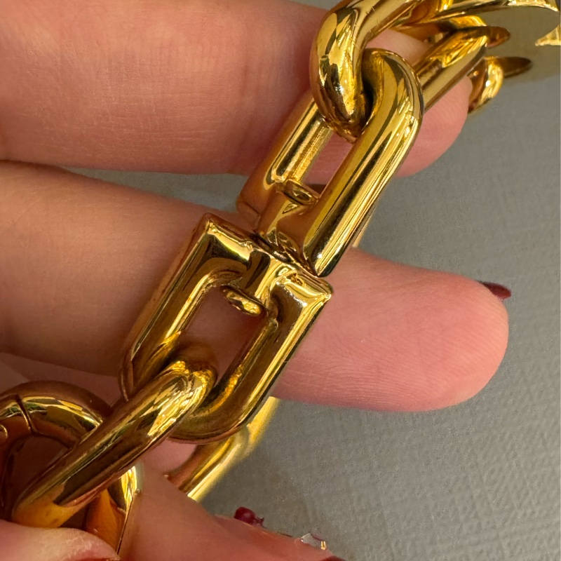 Balenciaga 字母B金色金屬手鏈 超級美-14