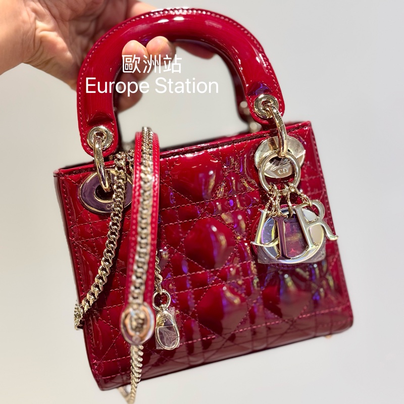 Dior 紅色漆皮 Mini Dior Lady-0