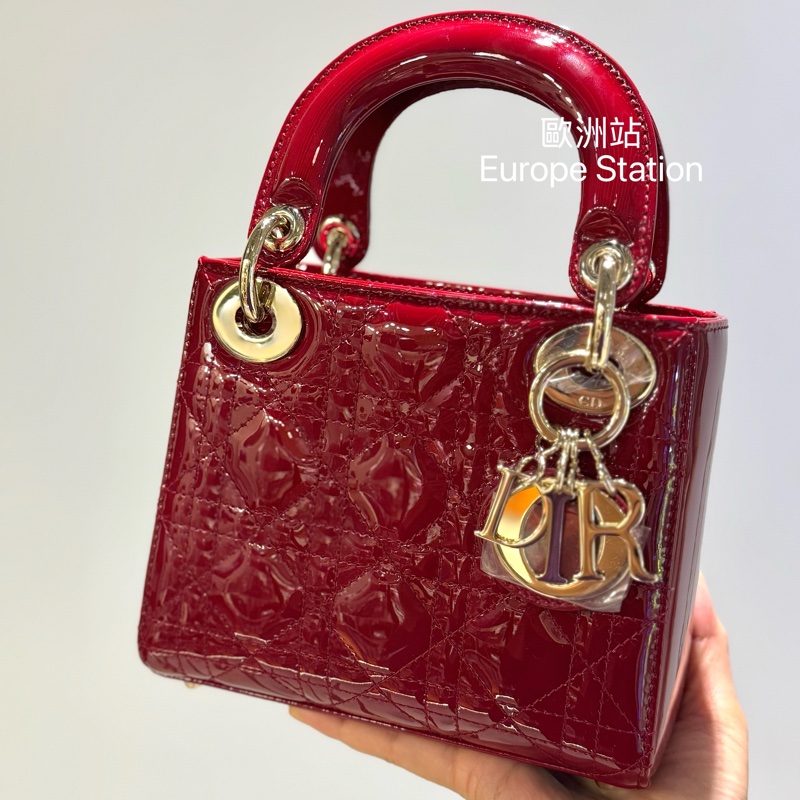 Dior 紅色漆皮 Mini Dior Lady-2
